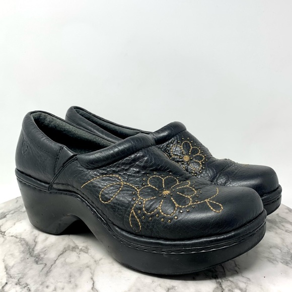 Ariat Shoes - Ariat Floral Leather Comfort ATS Clogs 8.5 Western Casual Bohemian Classic Boho